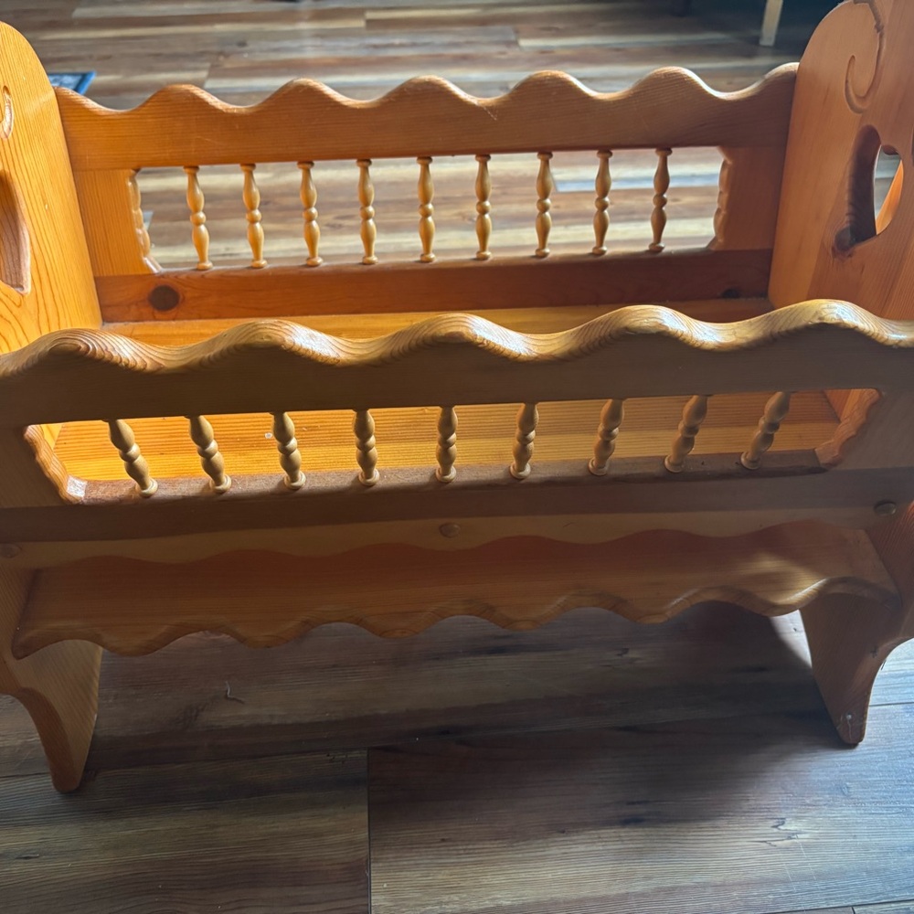 Handcrafted Wooden Doll Cradle